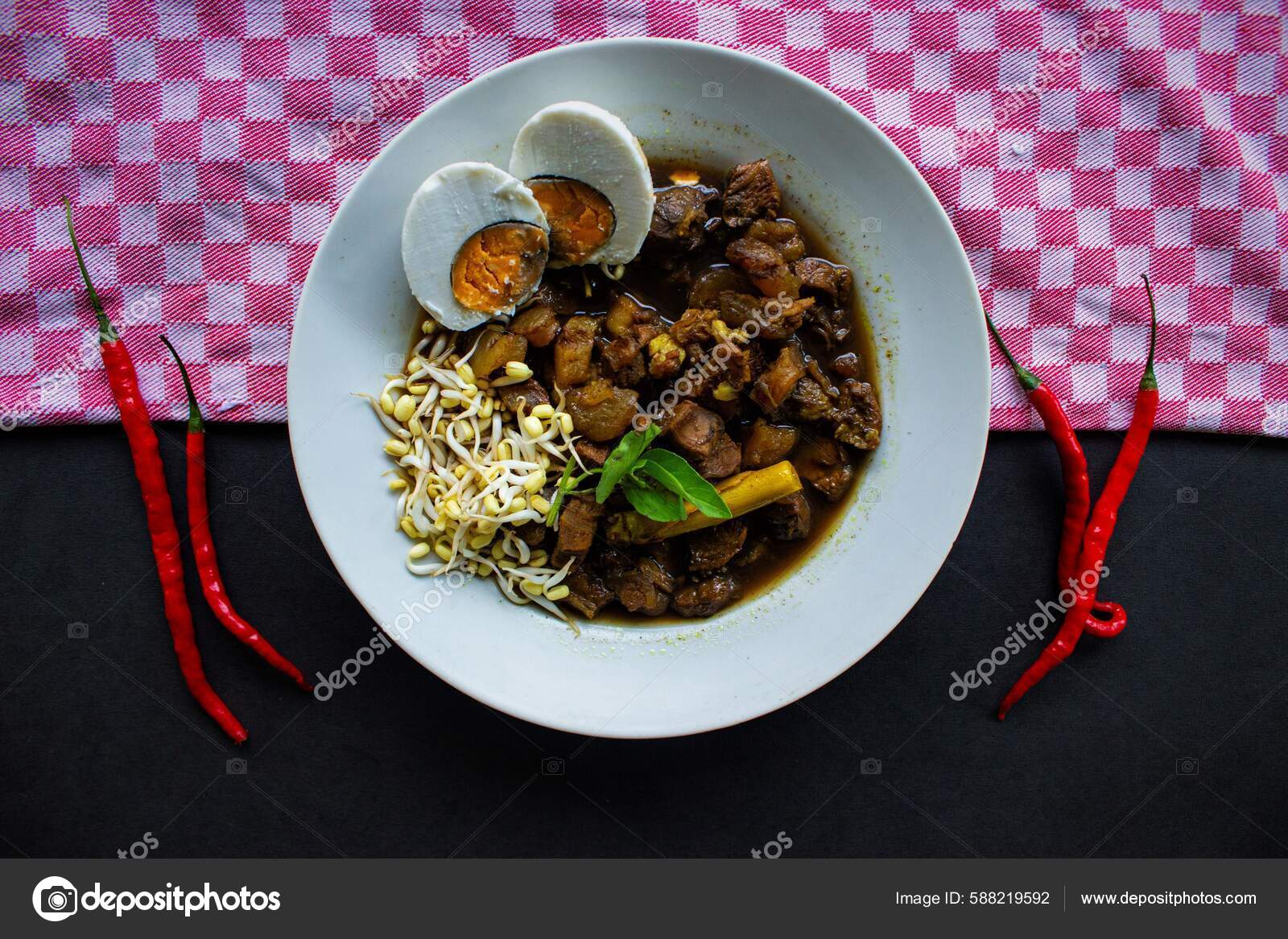 Rawon Nasi Rawon Rawon Rice Traditional Indonesian Beef Black Soup