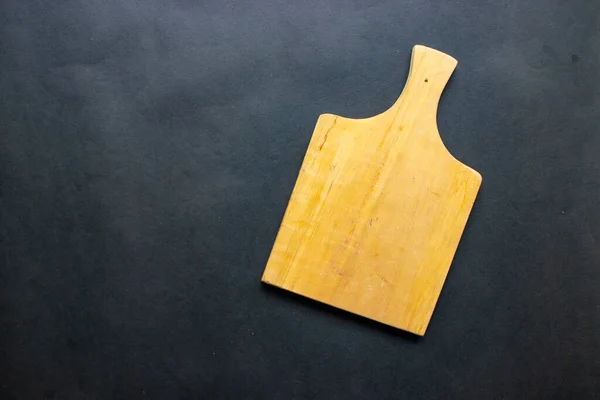 Cutting Board Wood Cooking Wooden Cutting Board Black Background Top — 图库照片