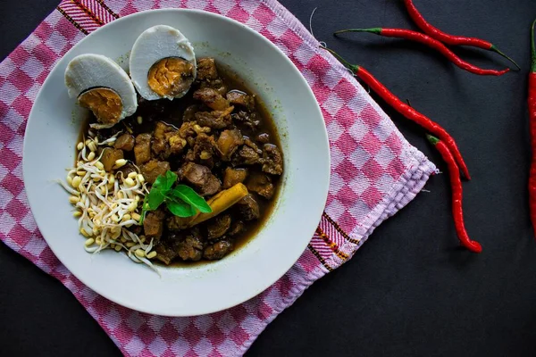Rawon Oder Nasi Rawon Rawon Rice Ist Eine Traditionelle Indonesische — Stockfoto