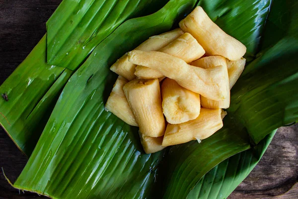Tapai Tape Peuyeum Traditional Foods Snacks Indonesia Made Fermented Cassava — Zdjęcie stockowe