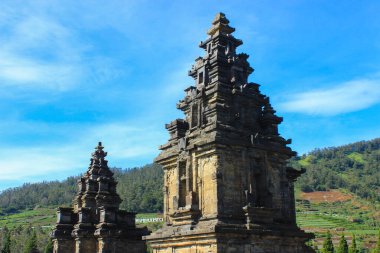 Local tourists visit Arjuna temple complex at Dieng Plateau after the covid 19 emergency response period