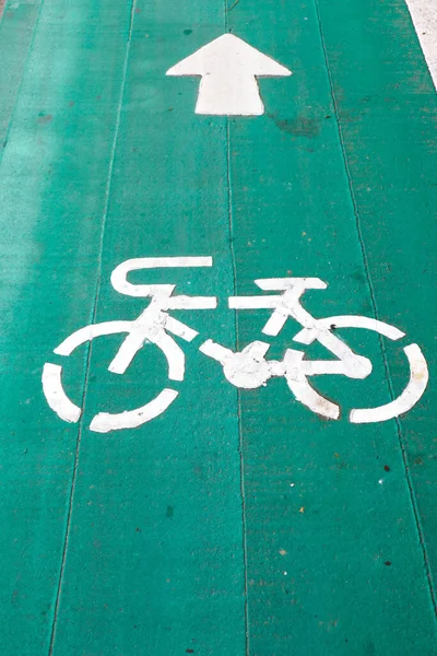Caminho Bicicleta Sinais Bicicleta Estrada — Fotografia de Stock