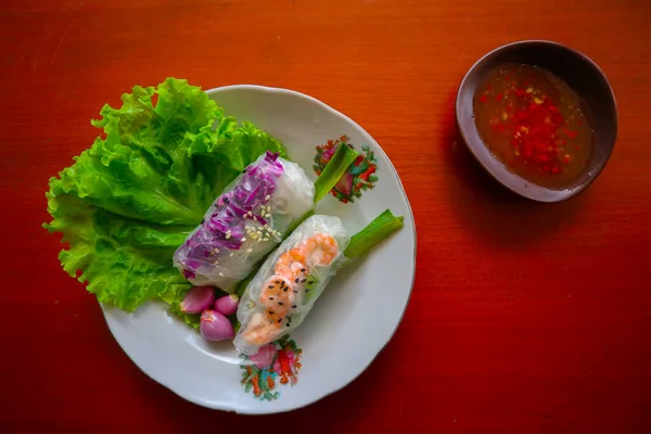 Goi Cuon Een Traditionele Loempia Uit Vietnam Vietnamees Eten Gemaakt — Stockfoto