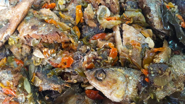 Milkfish Ikan Bandeng Cocinar Con Sabor Picante — Foto de Stock