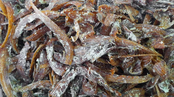 Mini Beltfish Ikan Layur Fried Salting Process — Stok fotoğraf