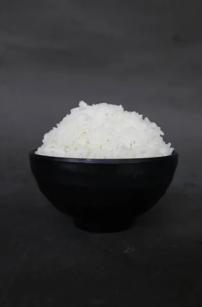 Nasi Putih Kukus Atau Nasi Putih Disajikan Dalam Mangkuk Kecil — Stok Foto