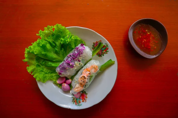 Goi Cuon Traditional Spring Roll Vietnam Vietnamese Food Made Meat —  Fotos de Stock