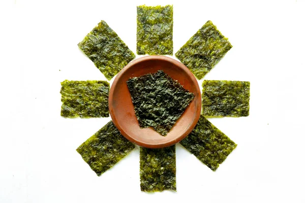 Nori Seaweed Isolated White Background Japanese Food Nori Dry Seaweed — 图库照片