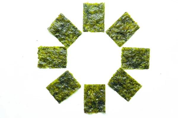 Nori Seaweed Isolated White Background Japanese Food Nori Dry Seaweed — 스톡 사진