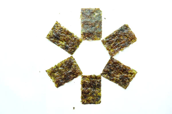 Nori Seaweed Isolated White Background Japanese Food Nori Dry Seaweed — 图库照片