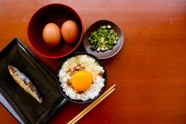 Tamago Kake Gohan Raw Egg Rice Traditional Food Japan Eat — 스톡 사진