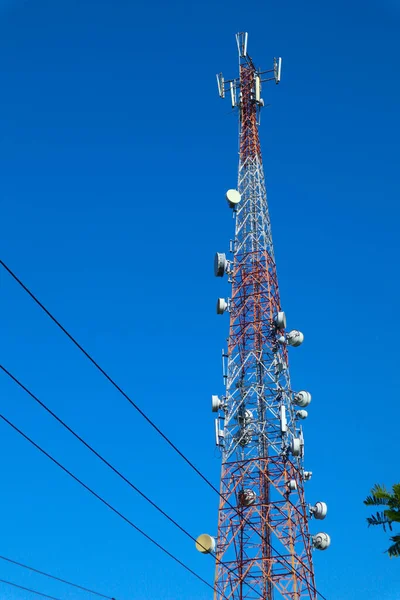 Communication Tower Telco Trellis Apocalypse Internet Communication Mobile Radio Television — 图库照片