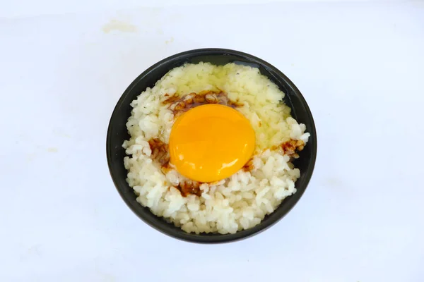 Tamago Kake Gohan Atau Telur Mentah Pada Beras Makanan Tradisional — Stok Foto