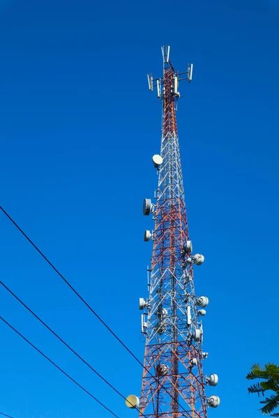Communicatietoren Telco Trellis Voor Apocalyps Internet Communicatie Mobiel Radio Televisie — Stockfoto