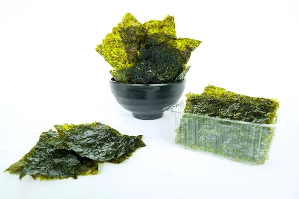 Nori Seaweed Isolated White Background Japanese Food Nori Dry Seaweed — 图库照片