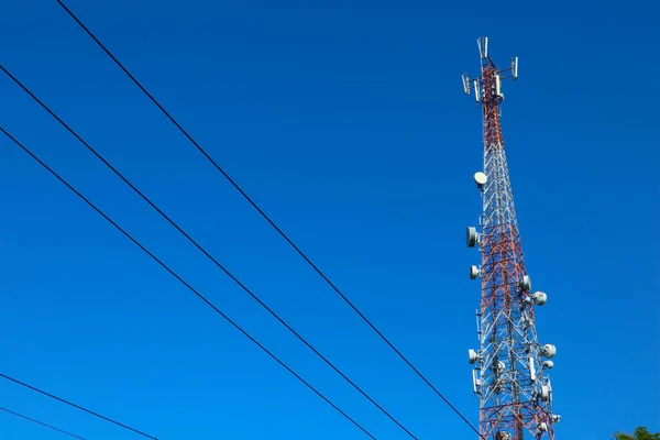 Communication Tower Telco Trellis Apocalypse Internet Communication Mobile Radio Television — Stockfoto