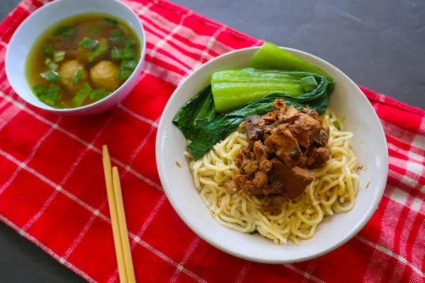 Mie Ayam Noedels Kip Traditioneel Voedsel Uit Indonesië Azië Gemaakt — Stockfoto