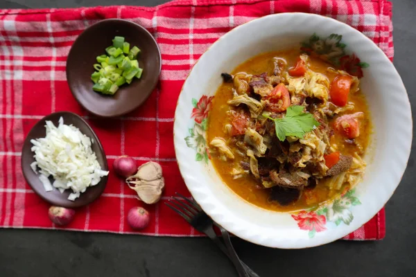 Goat Curry Gulai Kambing Food Asia Delicious Goat Meat Curry — Fotografia de Stock