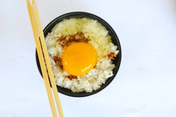 Tamago Kake Gohan Raw Egg Rice Traditional Food Japan Eat — 图库照片