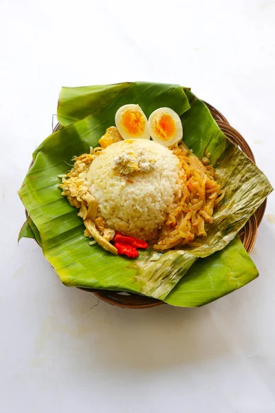 Nasi Liwet Solo Nebo Sego Liwet Solo Tradiční Jídlo Surakarty — Stock fotografie