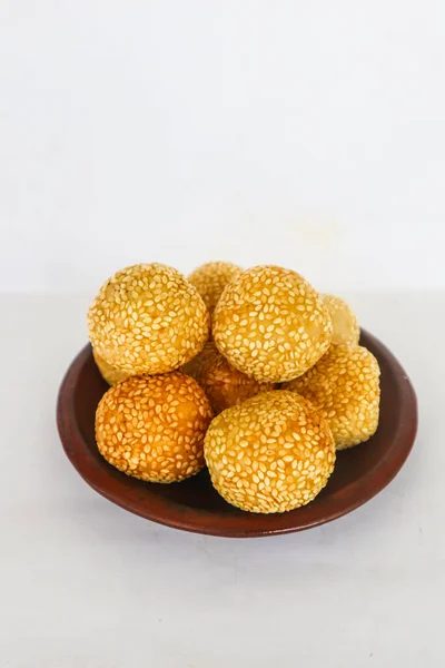 Onde Onde Sesame Ball Jian Dui Fried Chinese Pastry Made —  Fotos de Stock