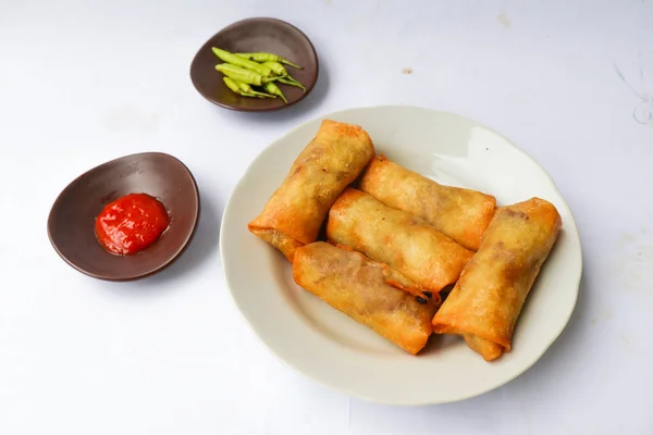 Lumpia Lunpia Traditional Spring Roll Skin Snack Semarang Indonesia Traditional — Foto Stock