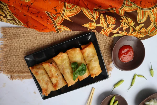 Lumpia Lunpia Traditional Spring Roll Skin Snack Semarang Indonesia Traditional — Foto de Stock