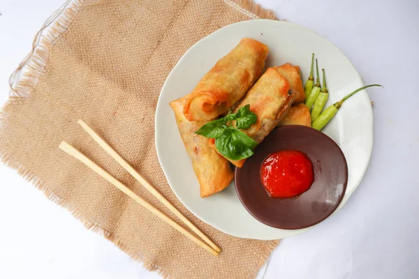 Lumpia Lunpia Traditional Spring Roll Skin Snack Semarang Indonesia Traditional — Stock Photo, Image