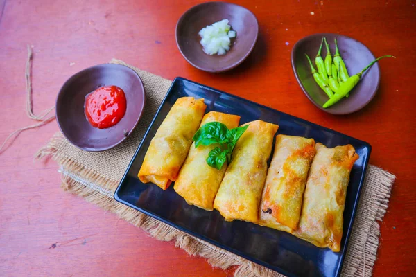 Lumpia Lunpia Traditional Spring Roll Skin Snack Semarang Indonesia Traditional — Foto Stock