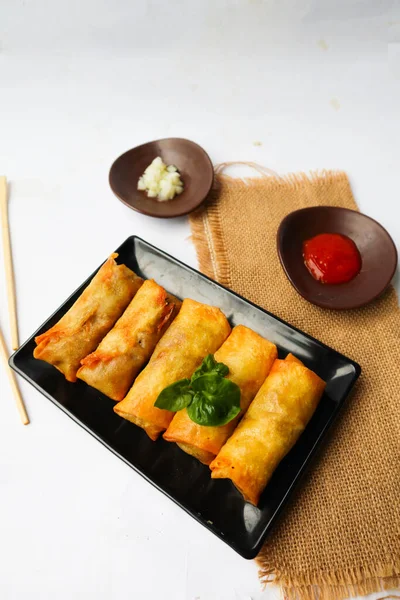 Lumpia Lunpia Traditional Spring Roll Skin Snack Semarang Indonesia Traditional — Foto Stock