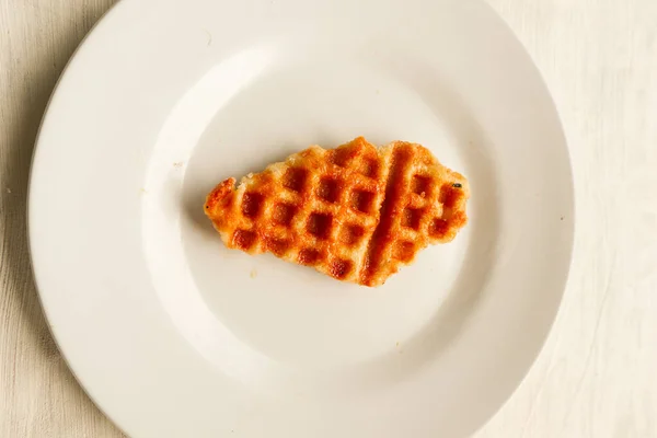 Croissant Waffle Croffle Chocolate Sauce Served Box White Background — Fotografia de Stock