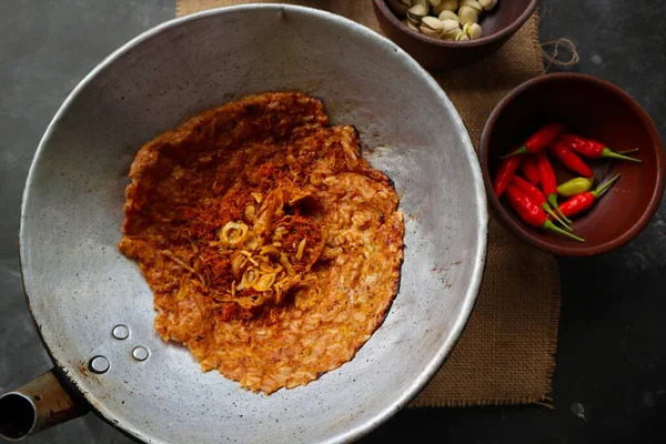 Kerak Telor Egg Crust Kerak Telor Spicy Glutinous Rice Omelette — Foto de Stock