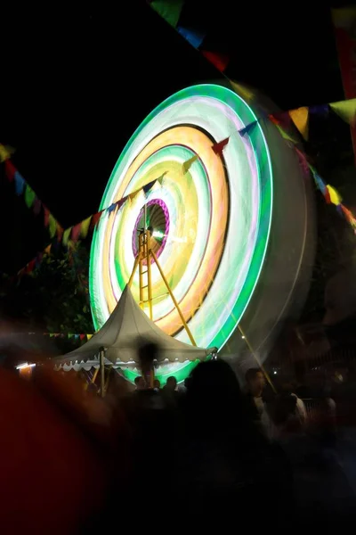 Ferris Wheel Night Festival Slow Motion Photo High Roller — Stock Fotó