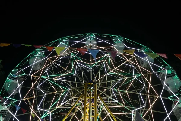 Ferris Wheel Night Festival Slow Motion Photo High Roller — Stockfoto