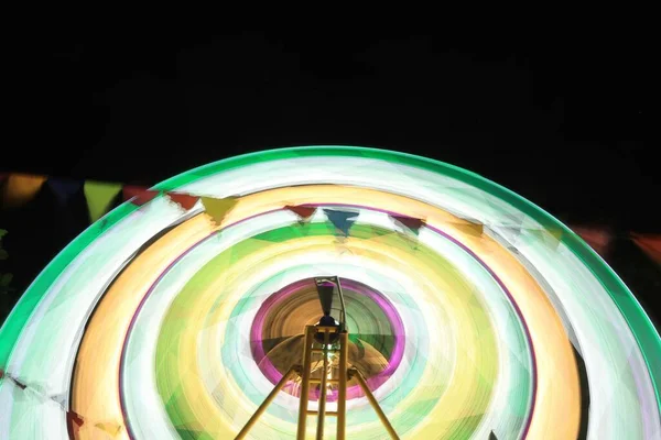 Ferris Wheel Night Festival Slow Motion Photo High Roller — Zdjęcie stockowe