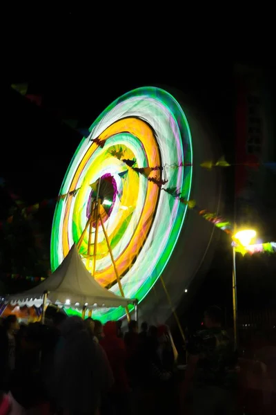 Ferris Wheel Night Festival Slow Motion Photo High Roller — Stock fotografie