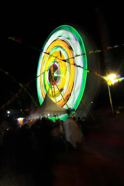 Ferris Wheel Night Festival Slow Motion Photo High Roller — Fotografia de Stock