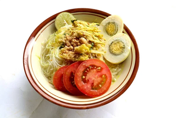 Soto Lamongan Piatto Soup Lamongan Giava Orientale Indonesia Fatto Pollo — Foto Stock