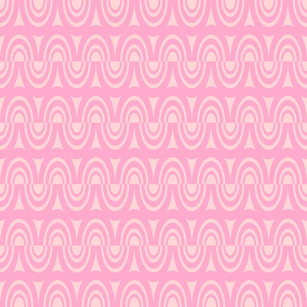 Seamless Pink Semicircle Wave Pattern — Stock Vector