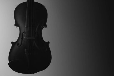 Violin front view black and white