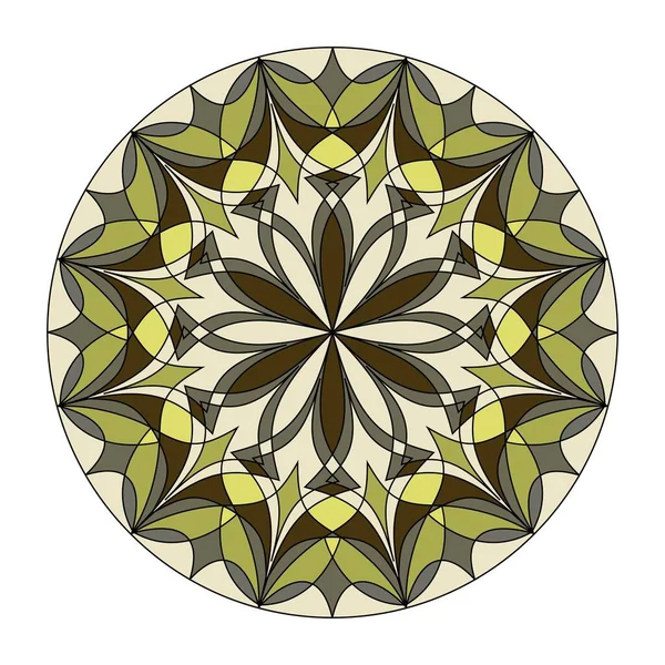 Cirkelvormige Herhalende Ornament Bruine Tinten — Stockvector