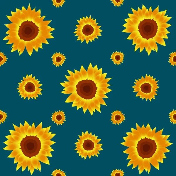 Mavi arkaplanda ay çiçeği deseni