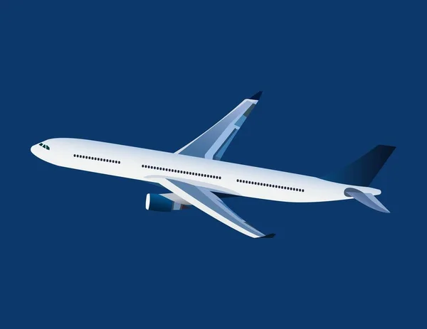 Vliegtuig Blauwe Achtergrond Zijaanzicht — Stockfoto