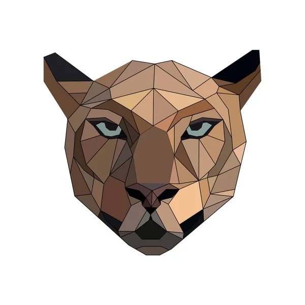 polygonal drawing of a cat consisting of geometric shapes