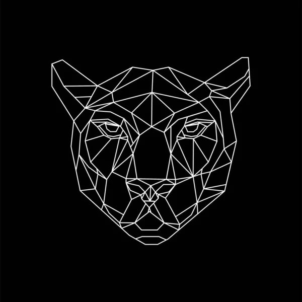 polygonal drawing of a cat consisting of geometric shapes