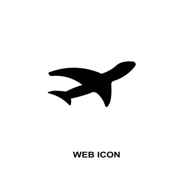 Web Icon Silhouette Airplane —  Fotos de Stock
