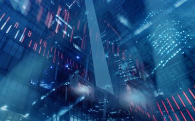 Futuristik Orta Yol Arkaplan Finans Teknolojisi Bulanıklığı