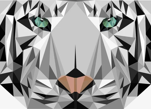 Низкий Полигон Тигр Талисман Защиты Зла Символ Силы Энергии — стоковый вектор