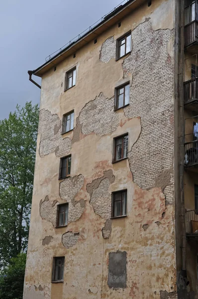 Стена Дома Старая Стена Кирпичный Дом — стоковое фото