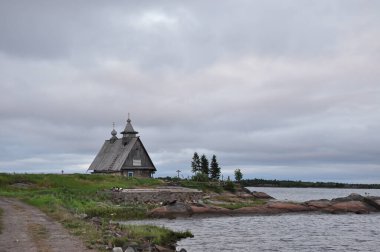 Rabocheostrovsk. Kem. Limandaki köy. Rusya Federasyonu 'ndan Karelia Cumhuriyeti. Beyaz Deniz. Rusya
